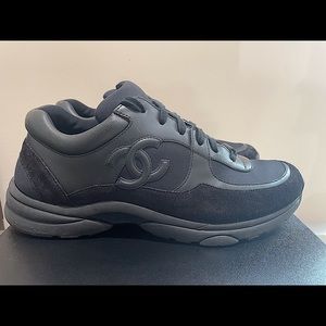 Men’s Chanel Black Suede Logo Sneaker